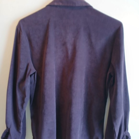 Erin London Shirt, long sleeve, button down in Purple Small - Picture 2 of 7